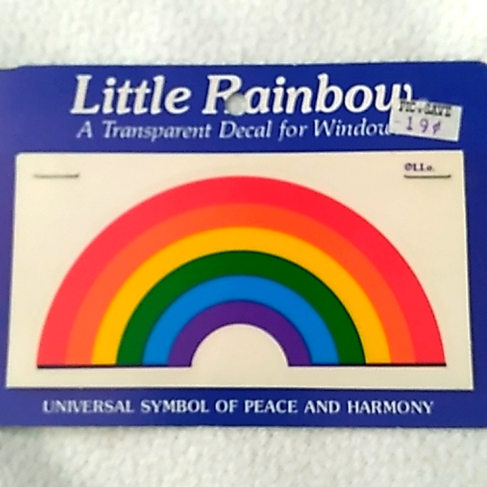 Vintage 1981 Little Rainbow transparent Rainbow window decal